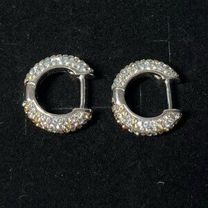 Hillberg  Berk SMALL SPARKLE HOOP EARRINGS Double sided White  champagne